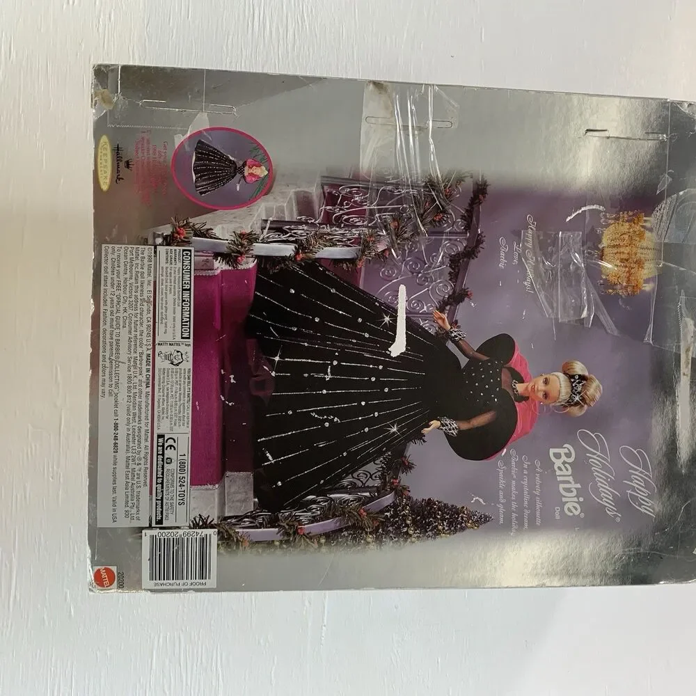 1998 Rare Happy Holidays Barbie with Multiple Print Errors But Bad Box